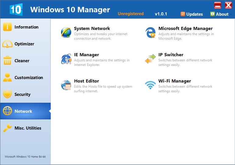 free Windows 10 Manager 3.8.3
