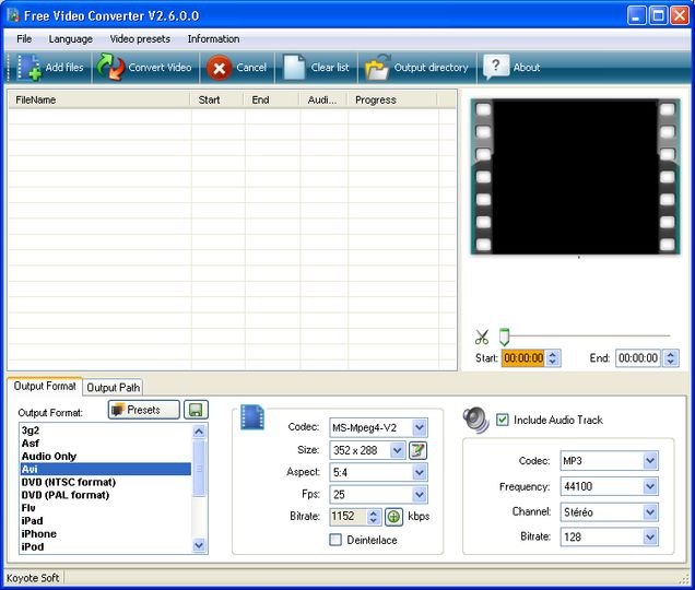 Koyote Free Video Converter v2.6