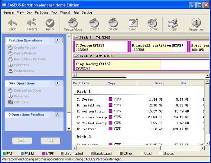 easeus partition master free edition