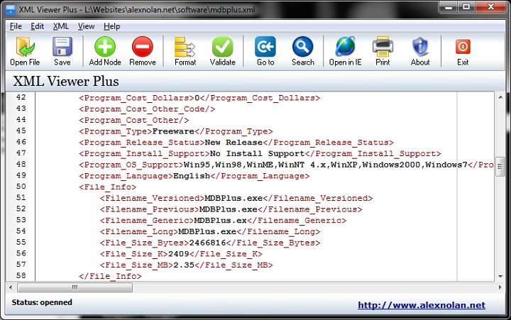 xml file reader free download