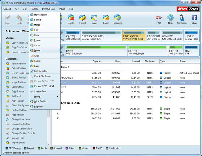 minitool partition wizard 8.0