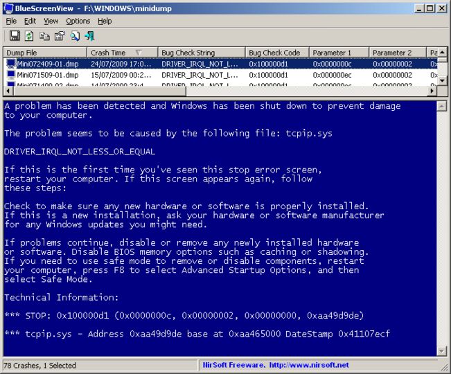 Download NirSoft BlueScreenView v1.55 (freeware) - AfterDawn: Software ...